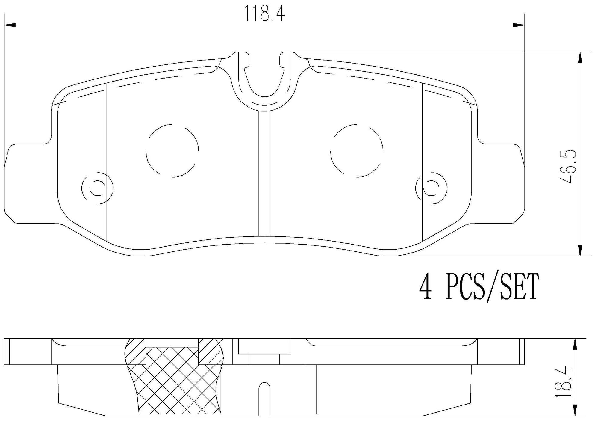 Mercedes Disc Brakes Kit -  Brembo Pads Rear (Ceramic) - Brembo P50126N